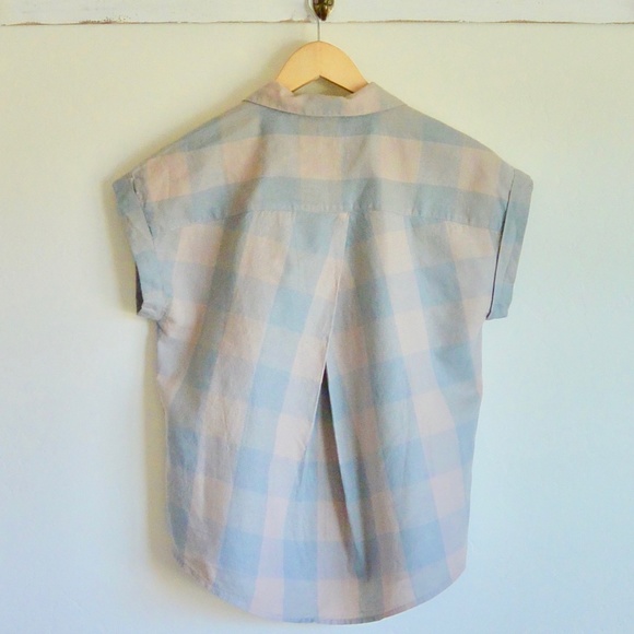 Lucky Brand Linen Blend Button Down Blouse - Picture 4 of 7